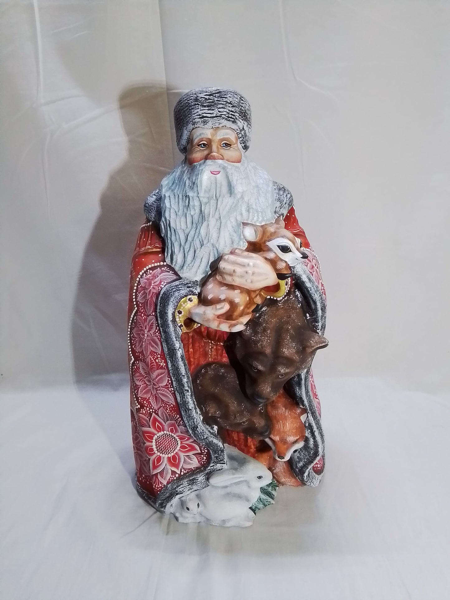 Hand Carved & Painted Wooden Santa Claus