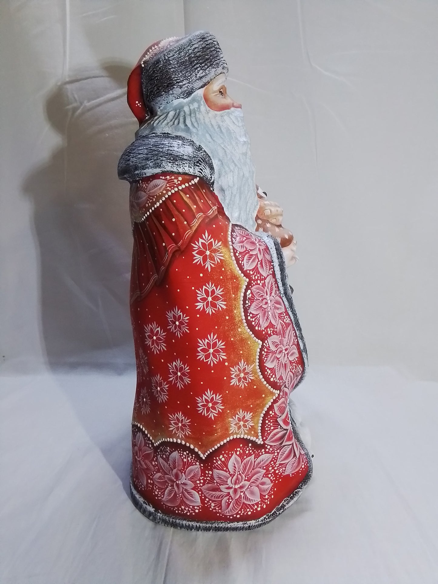 Hand Carved & Painted Wooden Santa Claus