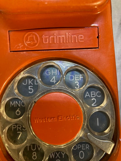 Vintage Orange Western Electric Trimline Rotary Phone