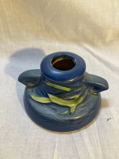 Roseville Freesia Delft Blue Candle Holder