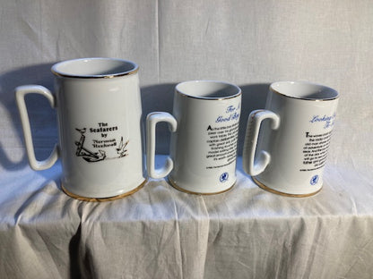 Norman Rockwell Seafarer's Collection Porcelain Tankards (Set of 3)