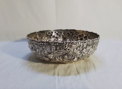 Antique Jenkins & Jenkins Sterling Silver Repousse Bowl