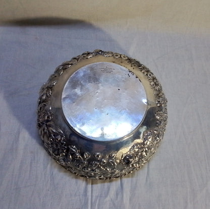 Antique Jenkins & Jenkins Sterling Silver Repousse Bowl