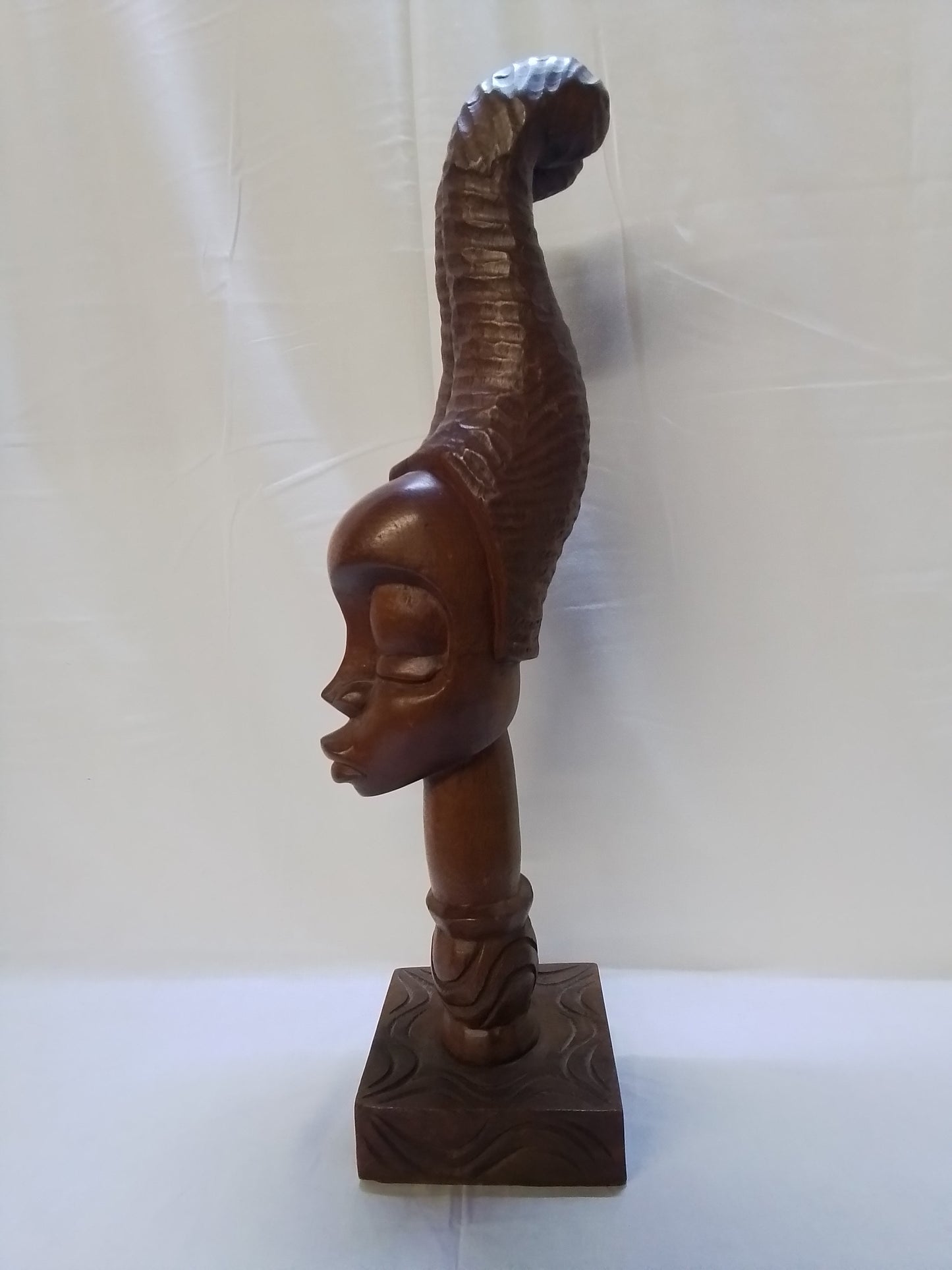 African Carved Wooden Bust Statue