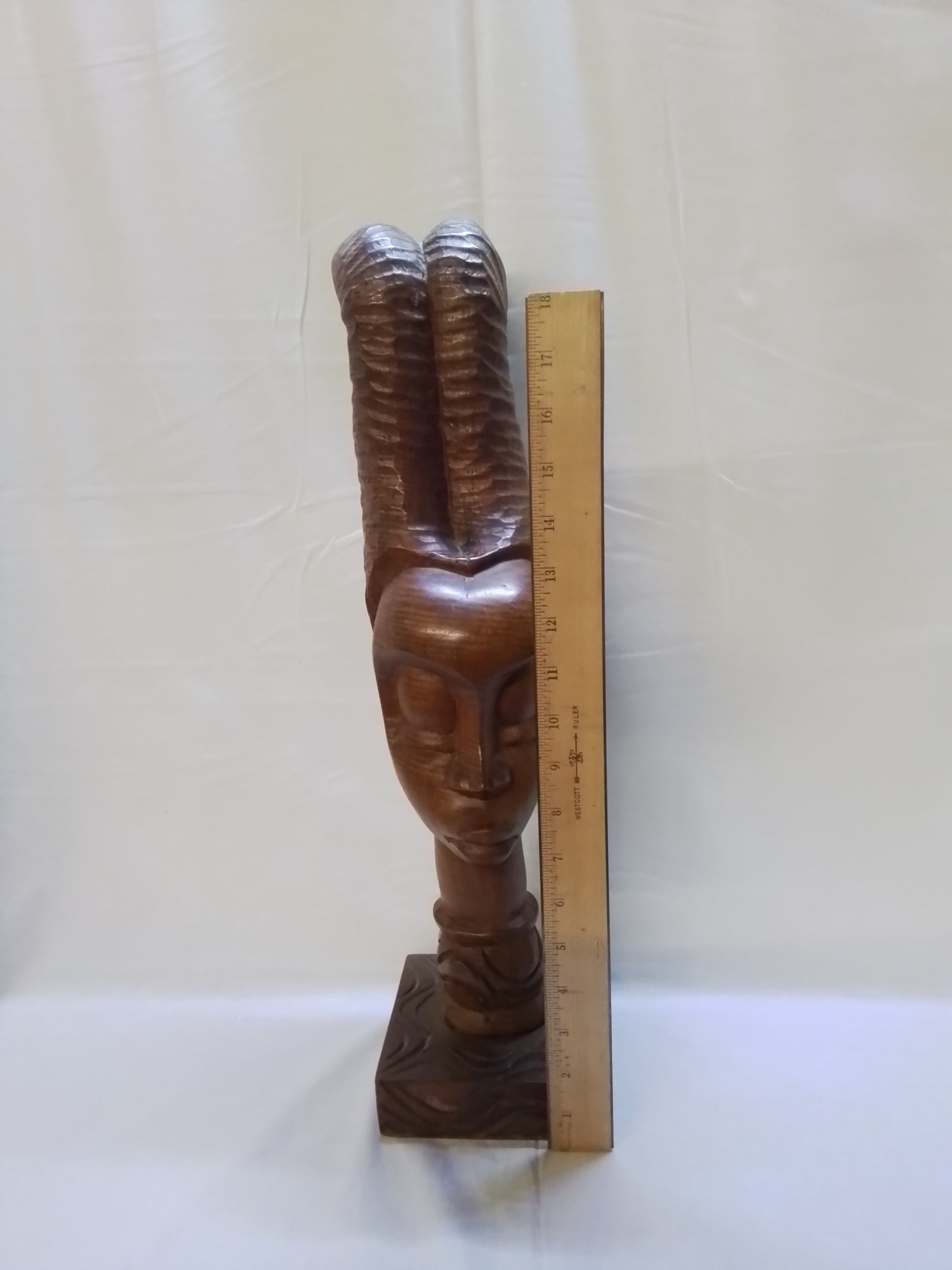 African Carved Wooden Bust Statue